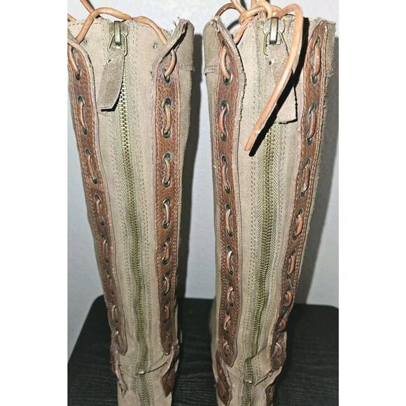 Nine West Vintage America Collection Suede Knee High Size 9 M Brown Rear Zip - Picture 15 of 16